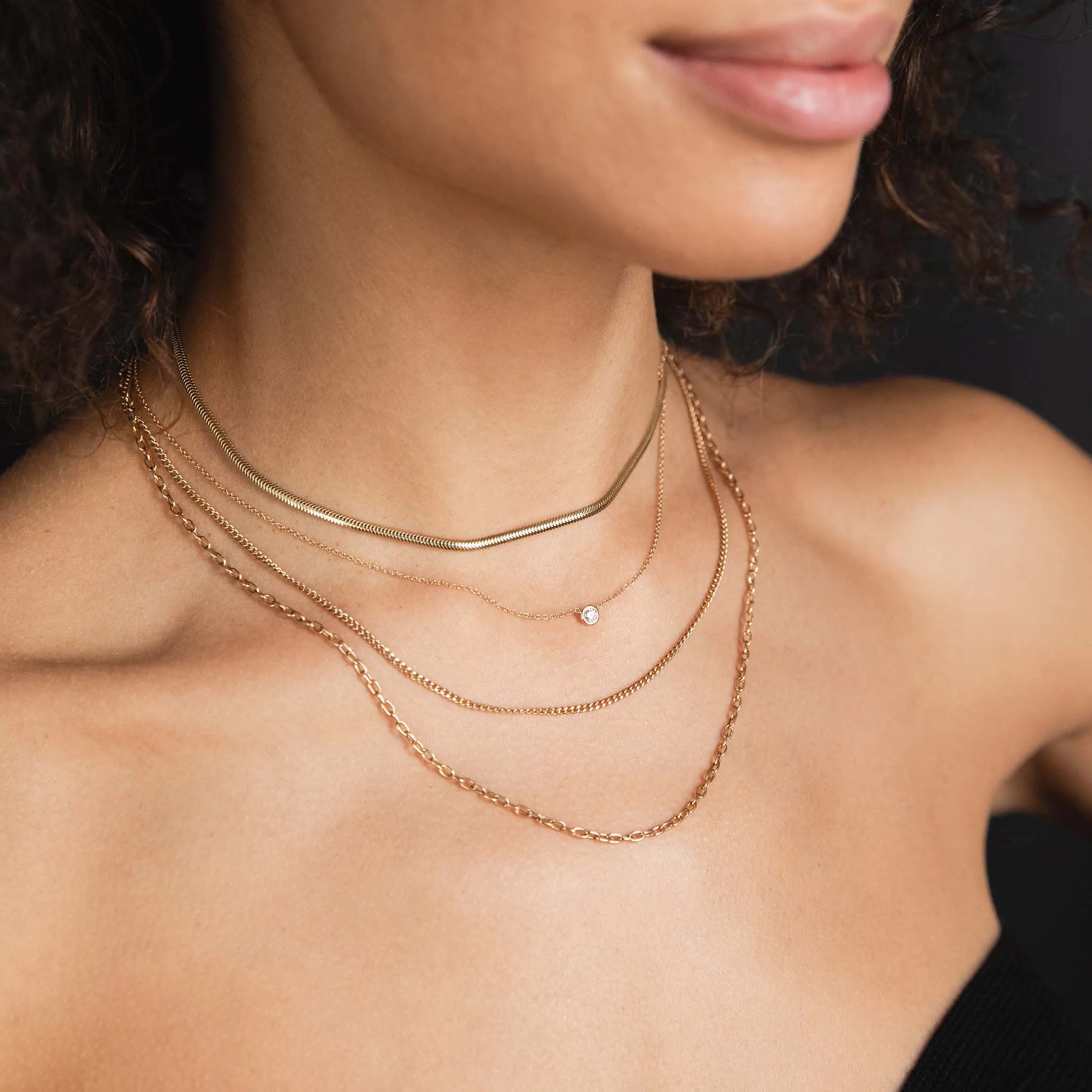 14k Gold Small Snake Chain Necklace