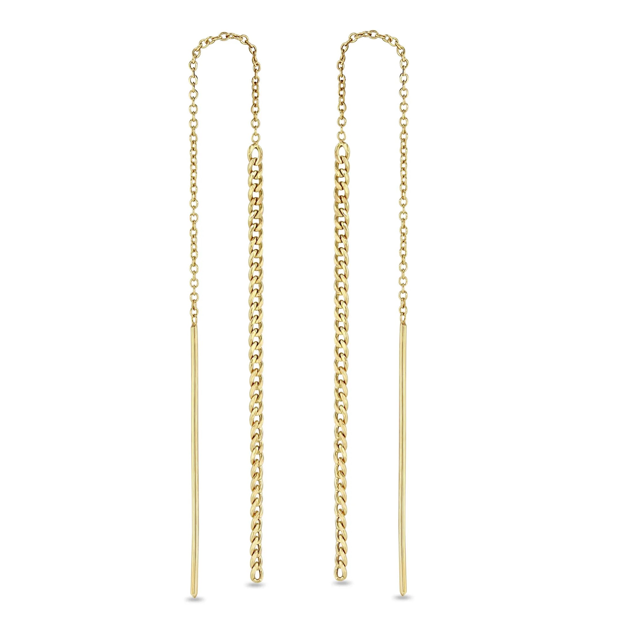 14k Gold XS Curb Chain Drop Threaders