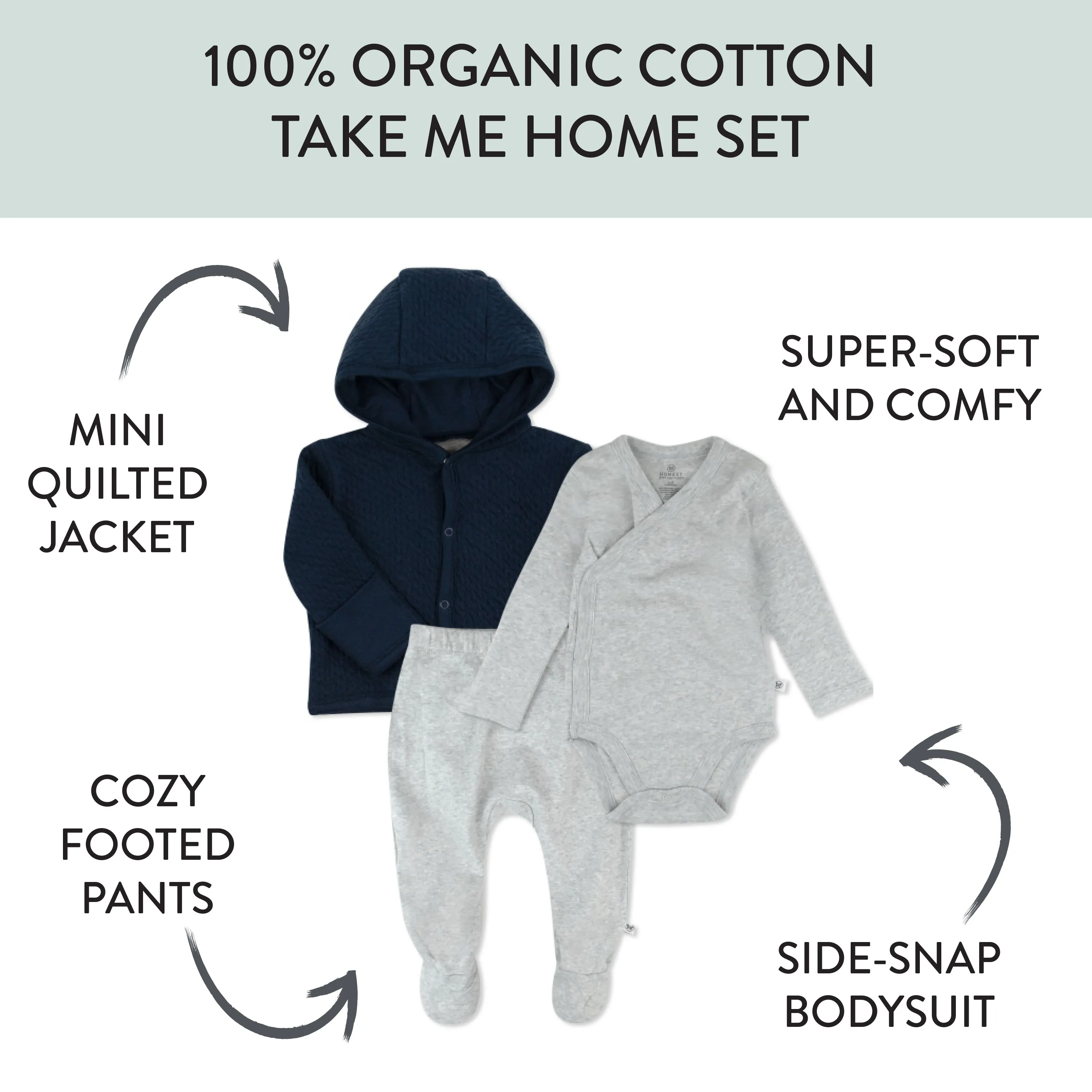 3-Piece TAKE ME HOME Organic Cotton Gift Set