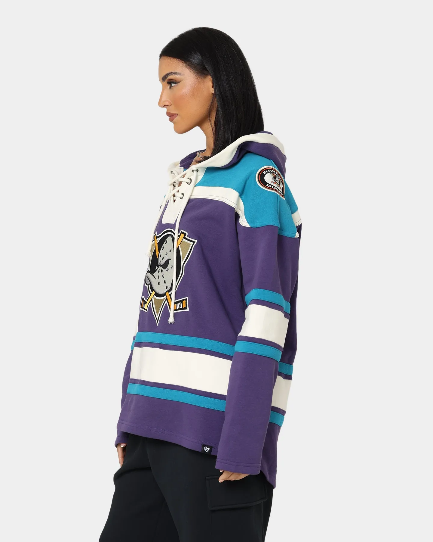 47 Brand Anaheim Ducks Lacer Hoodie Purple/Sharks Teal