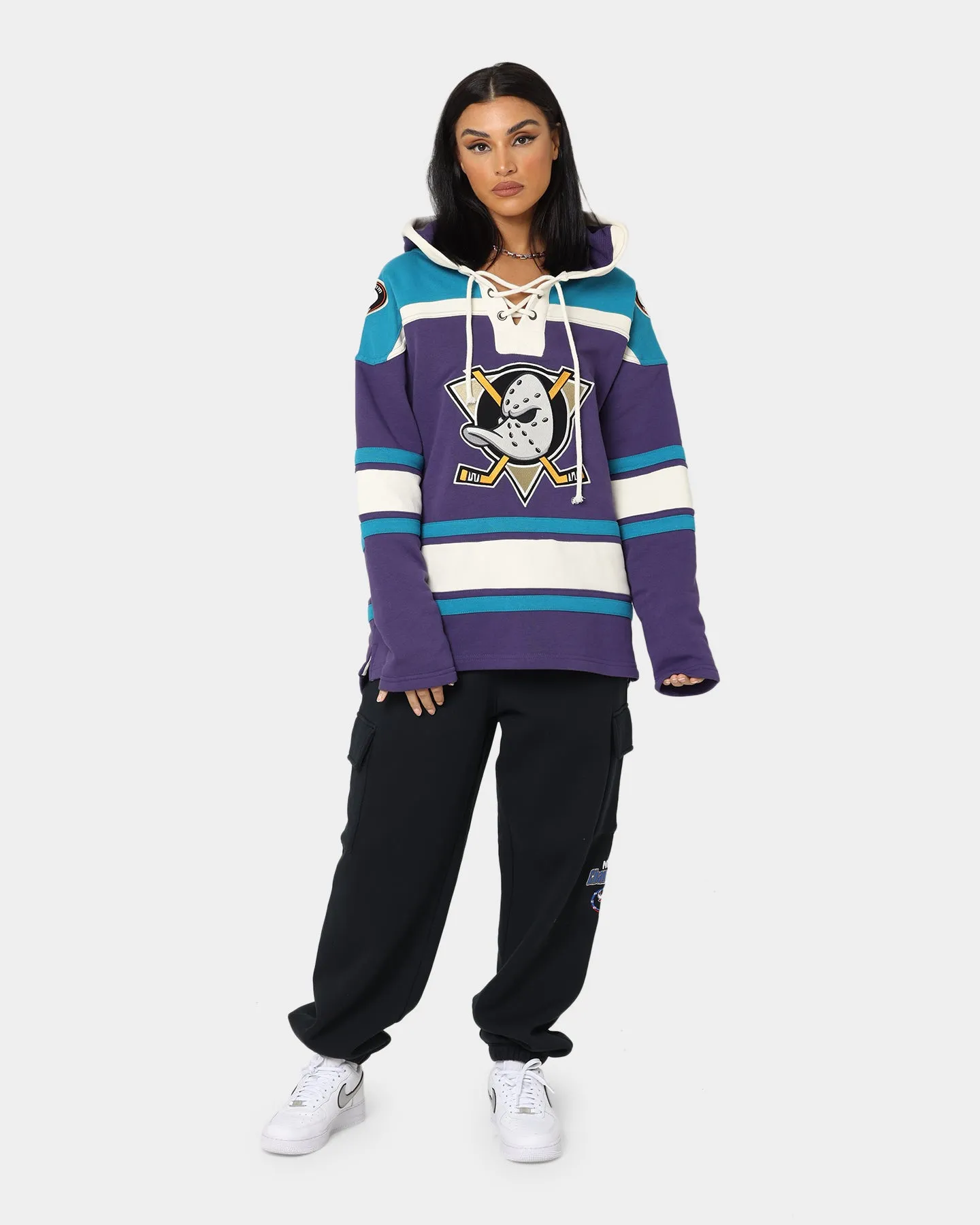 47 Brand Anaheim Ducks Lacer Hoodie Purple/Sharks Teal