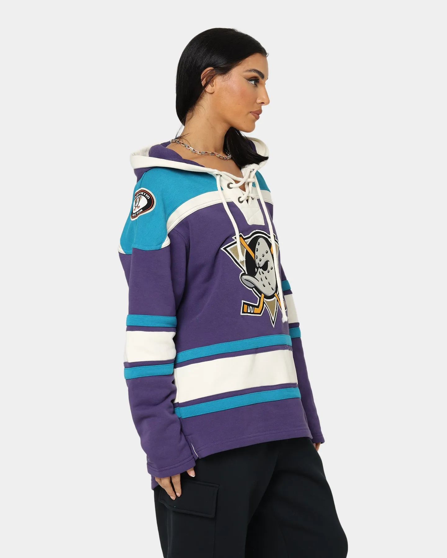 47 Brand Anaheim Ducks Lacer Hoodie Purple/Sharks Teal