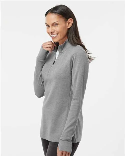 Adidas Ladies 3-Stripes Quarter-Zip Sweater