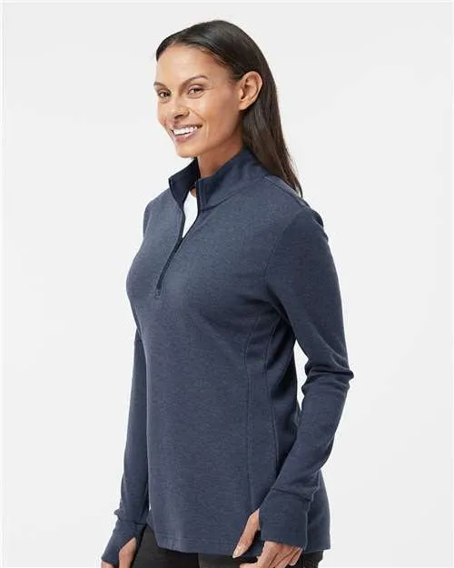 Adidas Ladies 3-Stripes Quarter-Zip Sweater