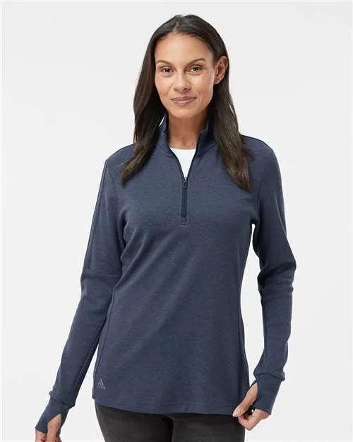 Adidas Ladies 3-Stripes Quarter-Zip Sweater