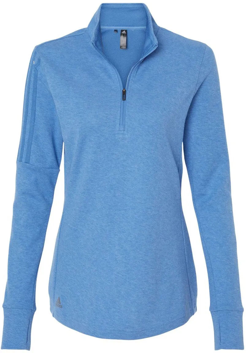 Adidas Ladies 3-Stripes Quarter-Zip Sweater