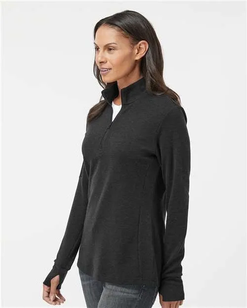 Adidas Ladies 3-Stripes Quarter-Zip Sweater