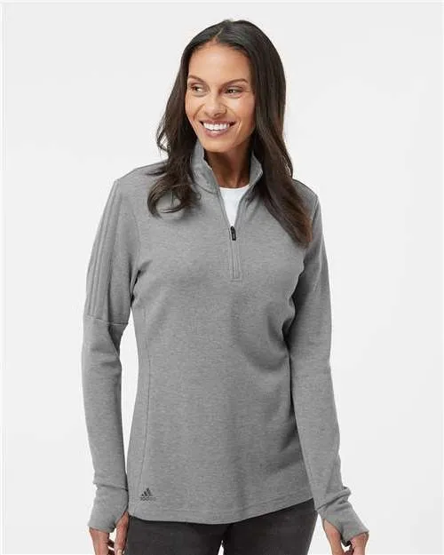 Adidas Ladies 3-Stripes Quarter-Zip Sweater