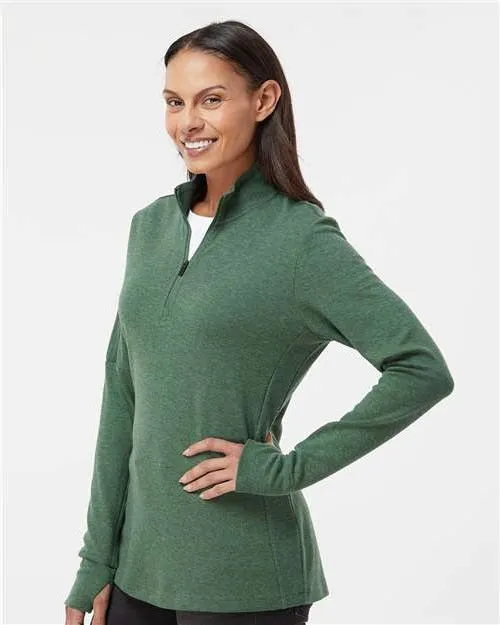 Adidas Ladies 3-Stripes Quarter-Zip Sweater