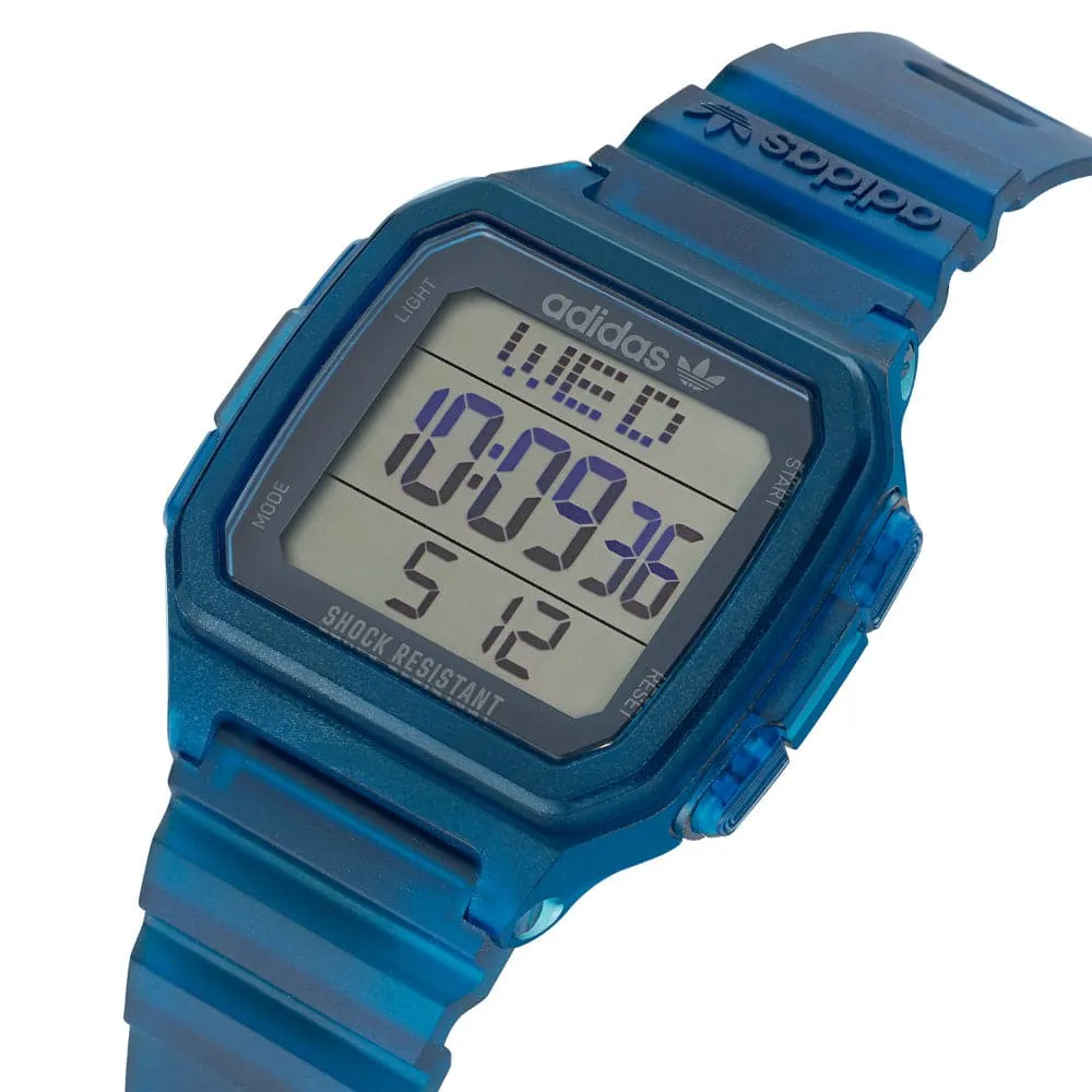 Adidas Street Digital Blue Resin Strap Men Watch AOST22552