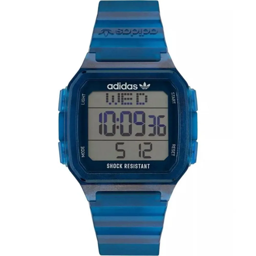 Adidas Street Digital Blue Resin Strap Men Watch AOST22552