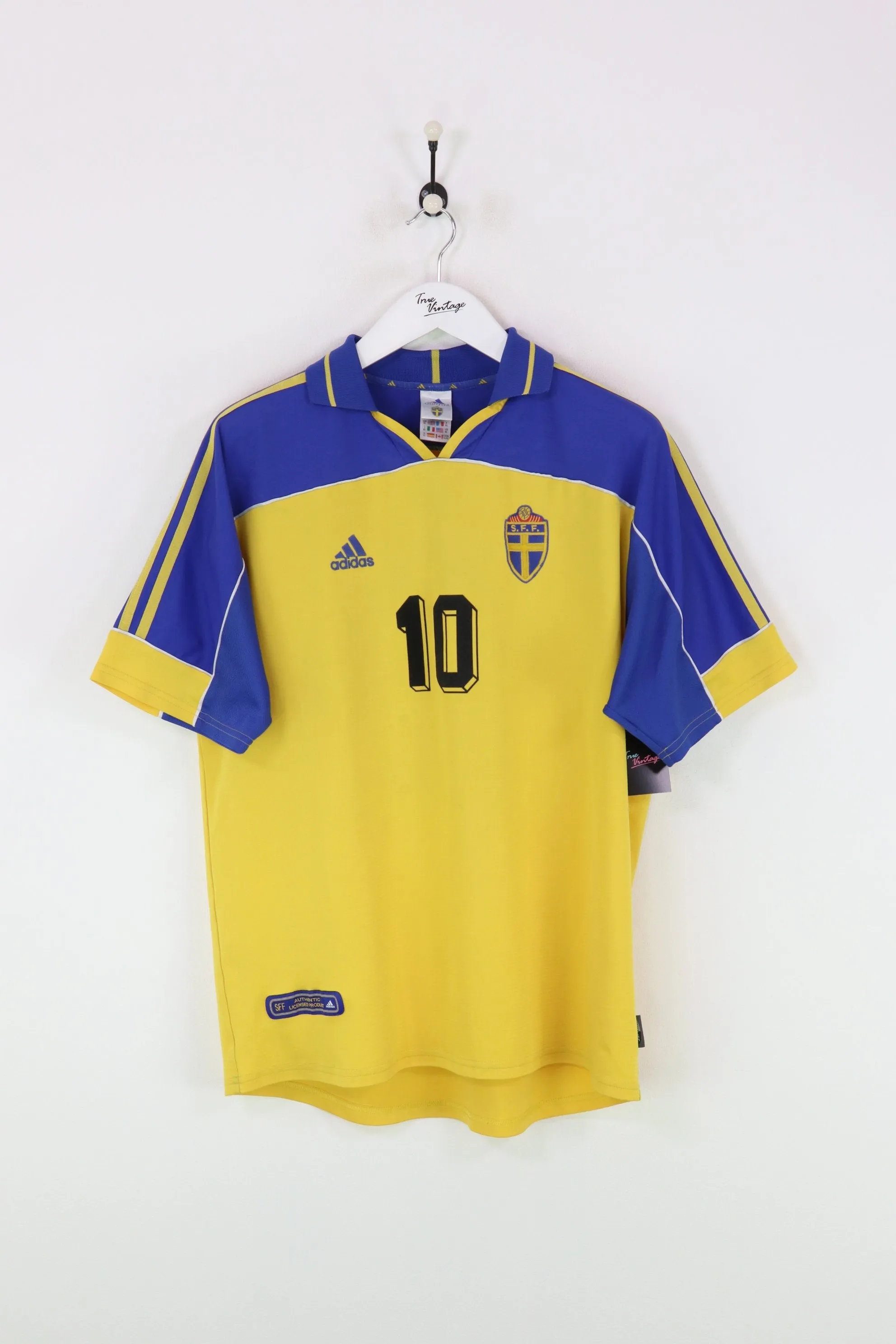 Adidas Sweden Henrik Larsson Football Shirt Yellow/Blue XL