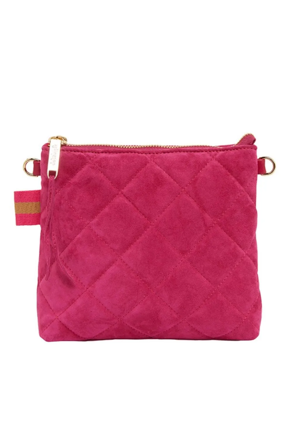 Alexis Crossbody - Quilted Hot Pink Suede