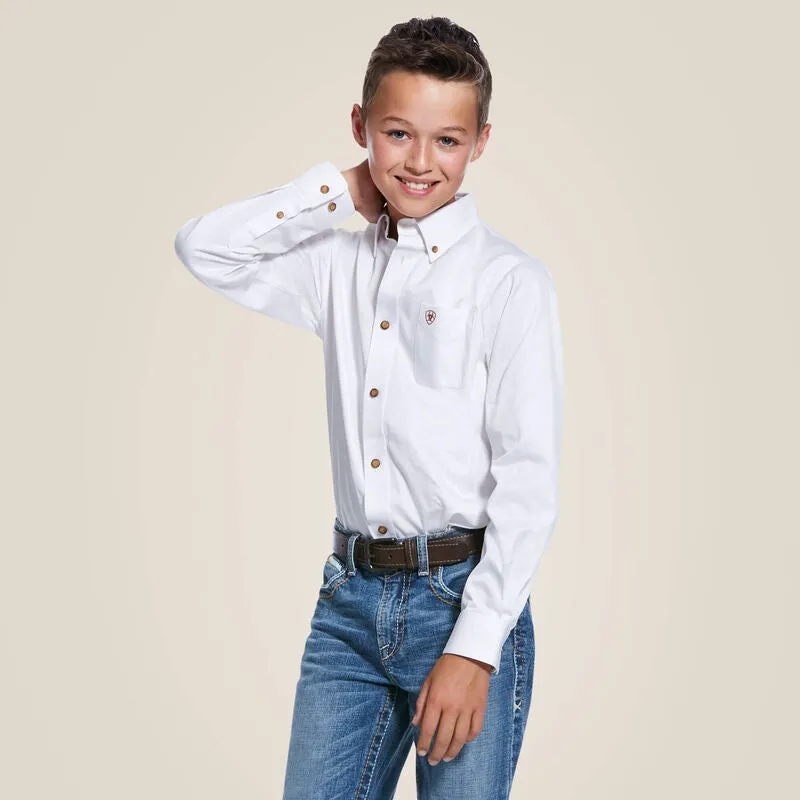 ARIAT SOLID TWILL CLASSIC FIT BOYS SHIRT STYLE 10030162