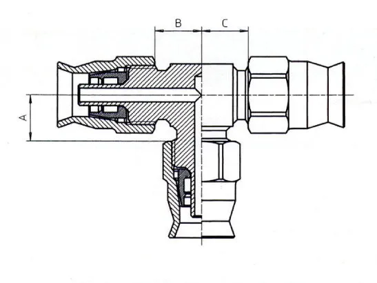 B & H Standard - Tee hose fitting