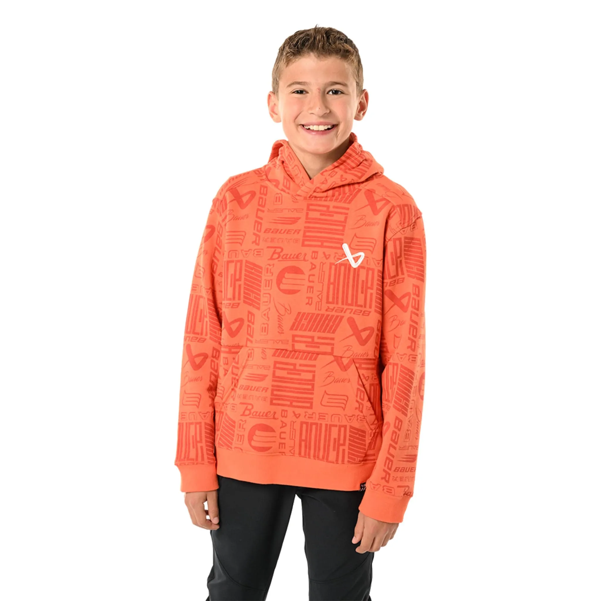 Bauer Logo Repeat Youth Hoody - Orange