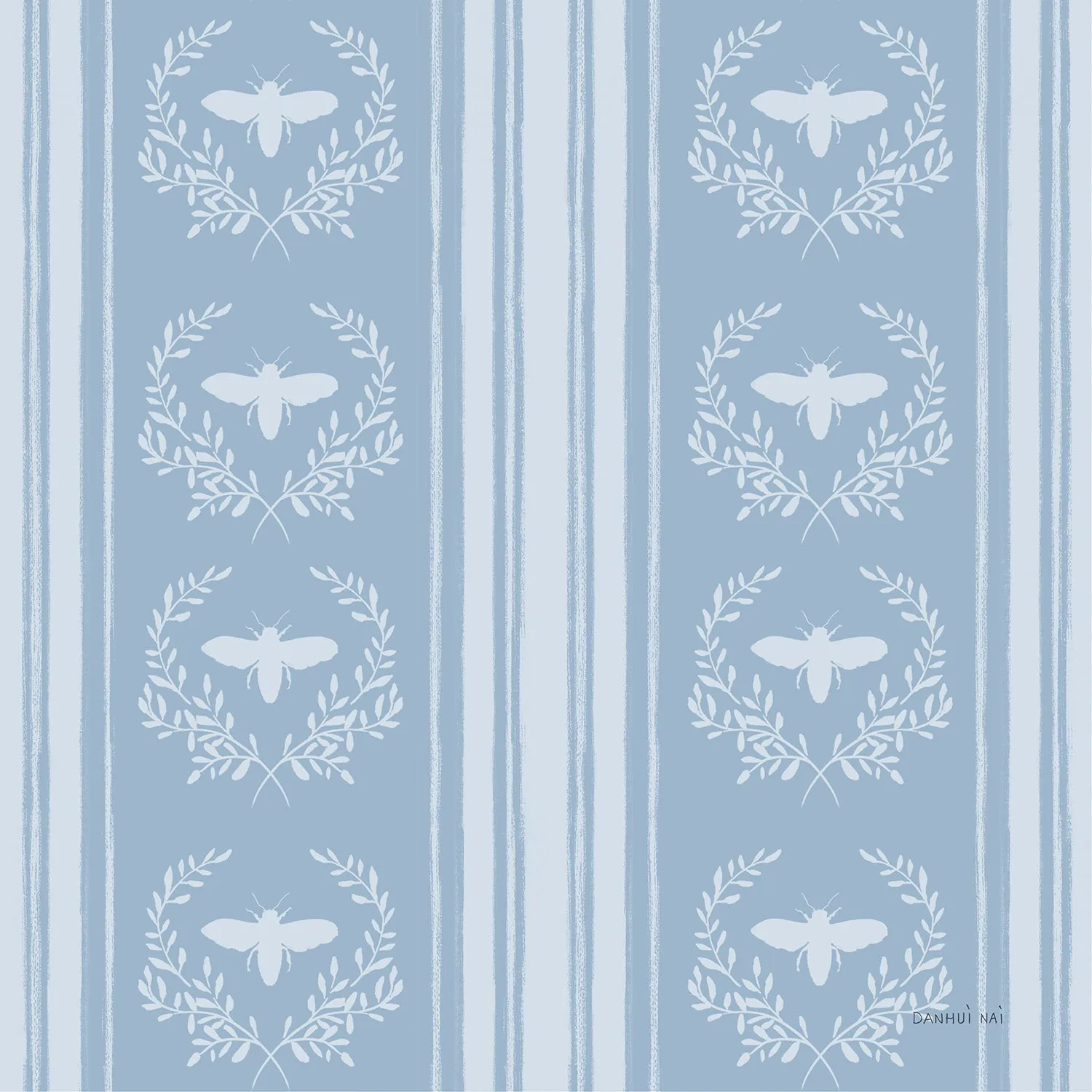 Bees and Blooms Pattern Style H, Wallpaper