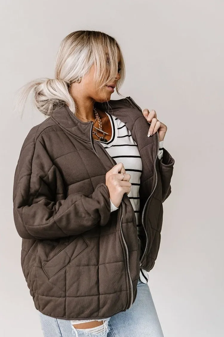 Below Zero Quilted Jacket - Charcoal