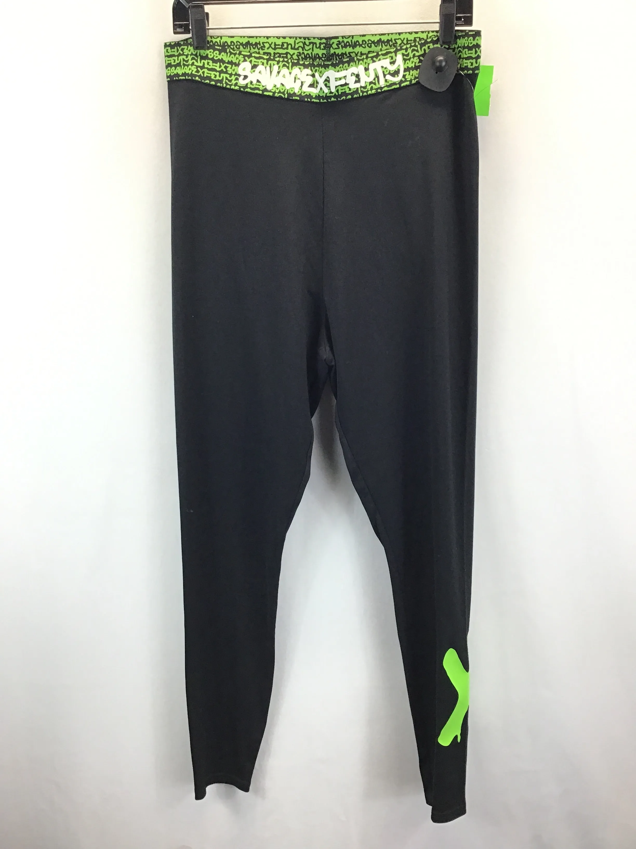 Black & Green Athletic Leggings Clothes Mentor, Size 2x