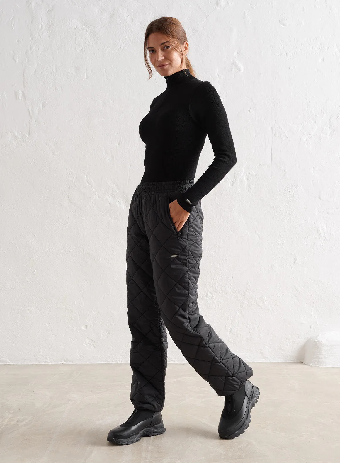 Black Quilted Pants