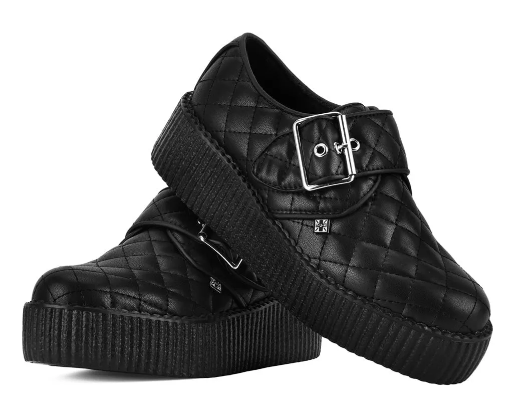 Black TUKskin Quilted Buckle Viva Mondo Creeper