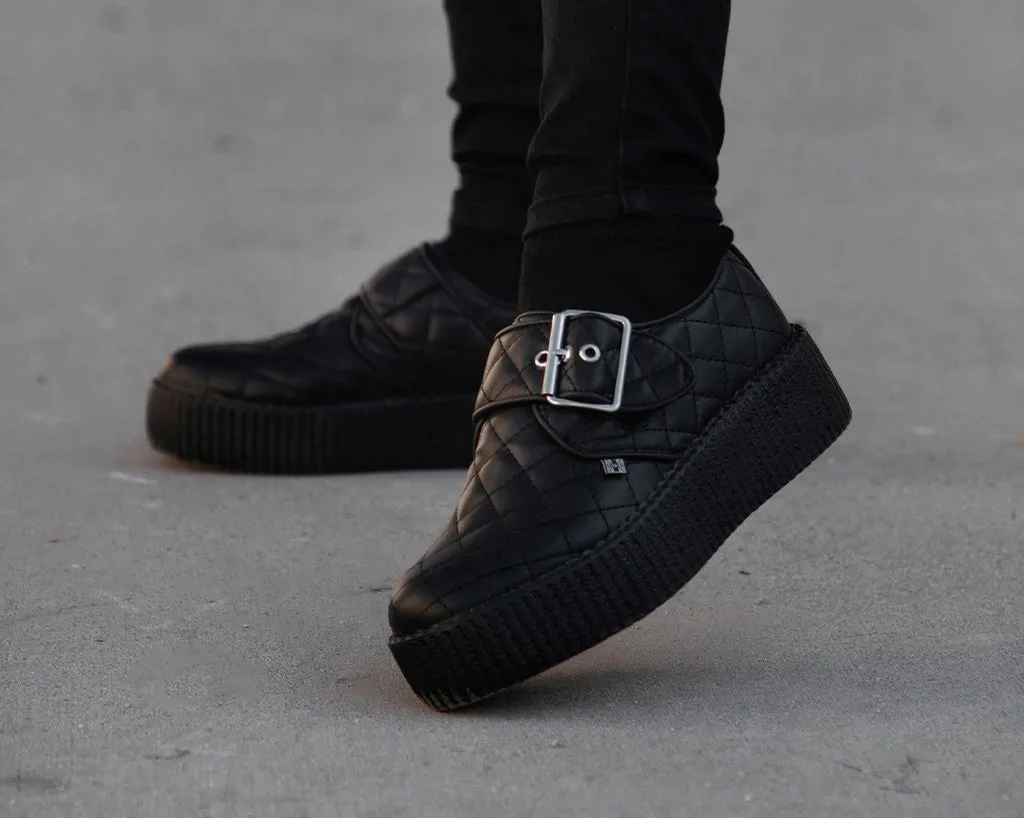 Black TUKskin Quilted Buckle Viva Mondo Creeper