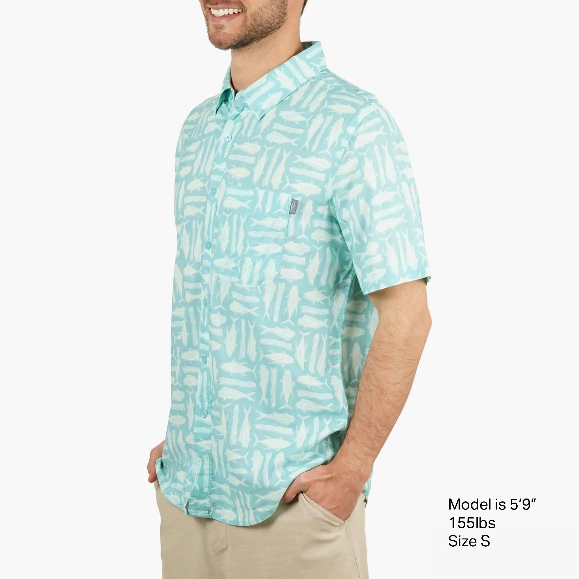 Boatbar SS Button Down Shirt | Pastel Turquoise