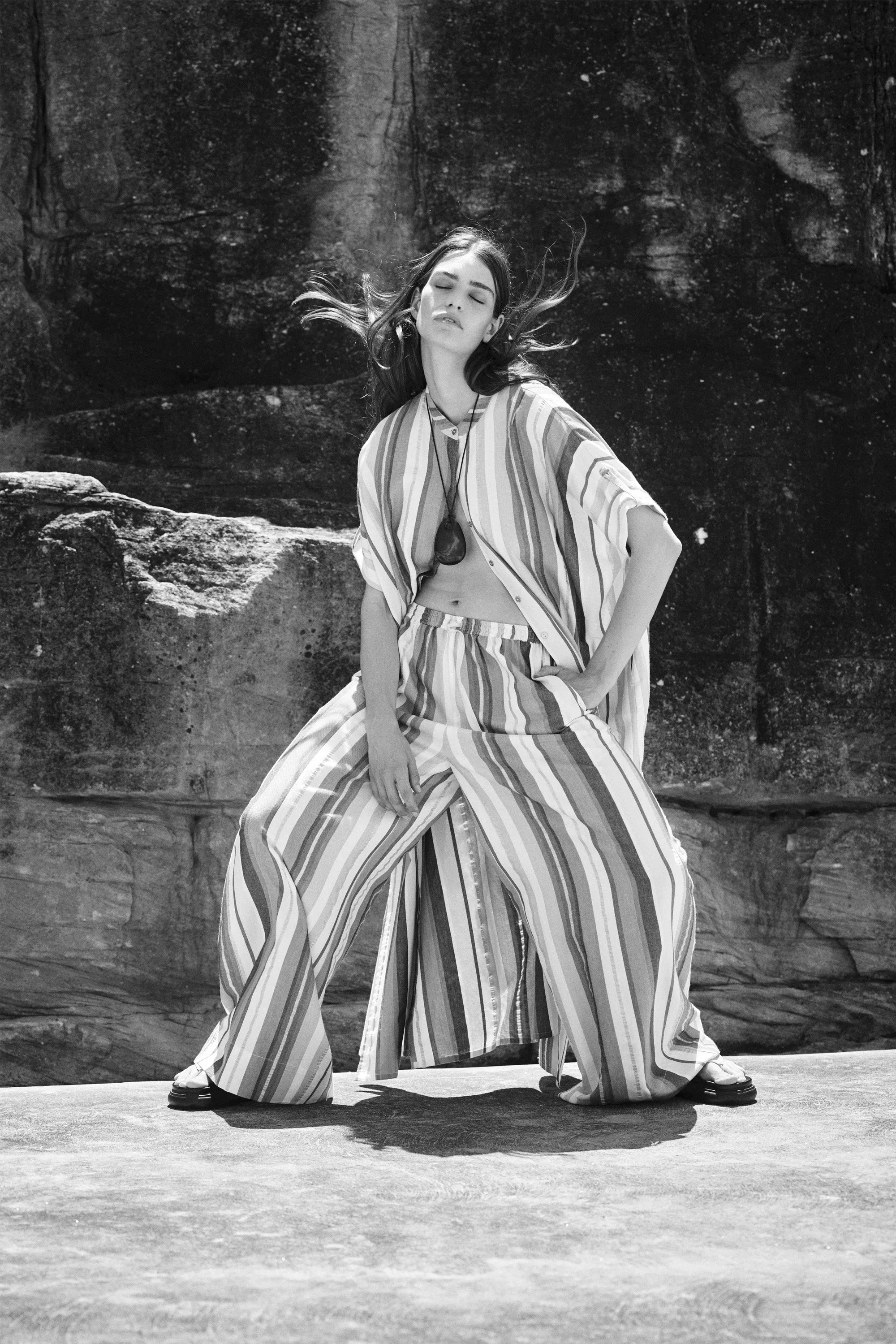 Boreas Amorgos Stripe Caftan