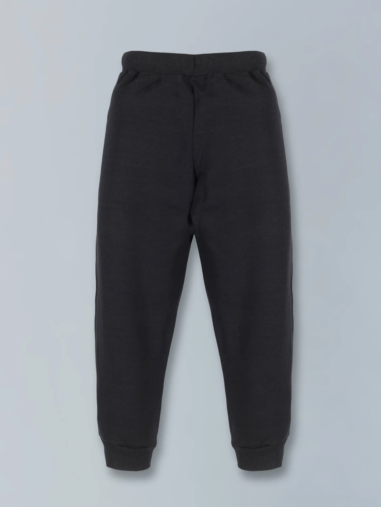 Boys Round Neck Sweatshirt & Solid Fleece Track Pant Set