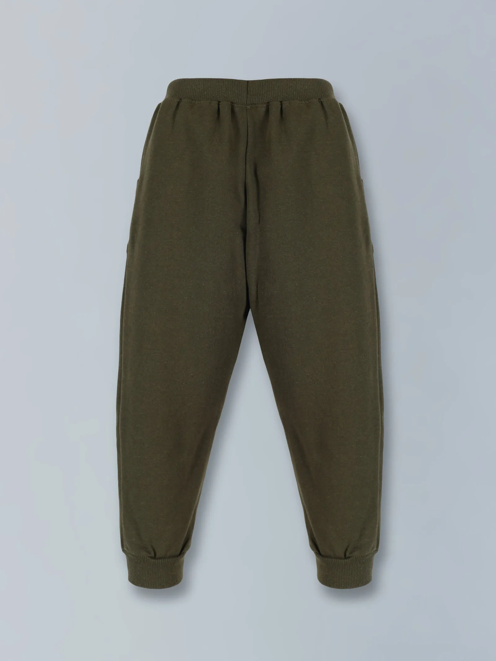 Boys Round Neck Sweatshirt & Solid Fleece Track Pant Set