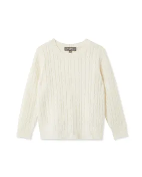 Cable Cashmere Sweater New Ivory White