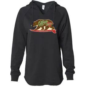 California Love Vintage Surfboard Women's Soft Hooded Pullover