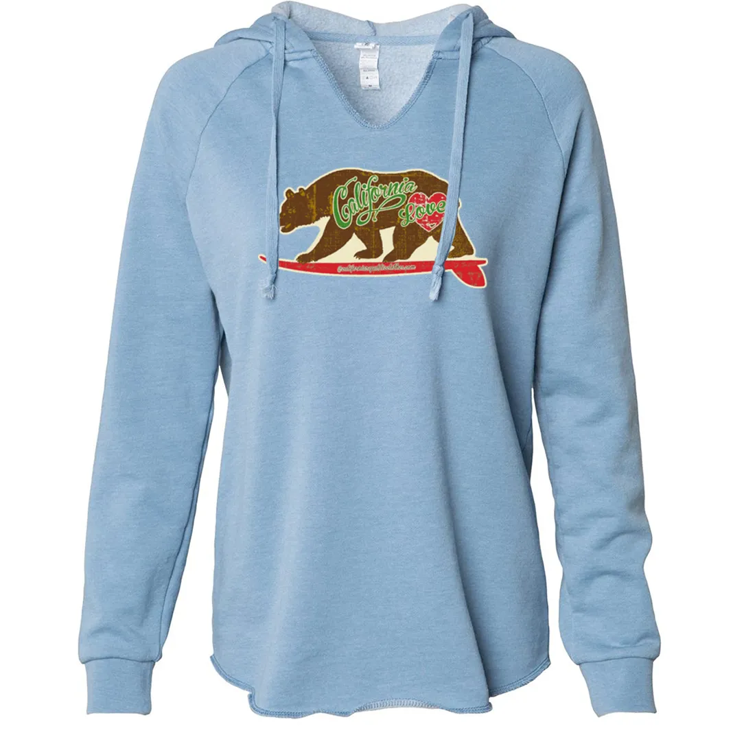 California Love Vintage Surfboard Women's Soft Hooded Pullover