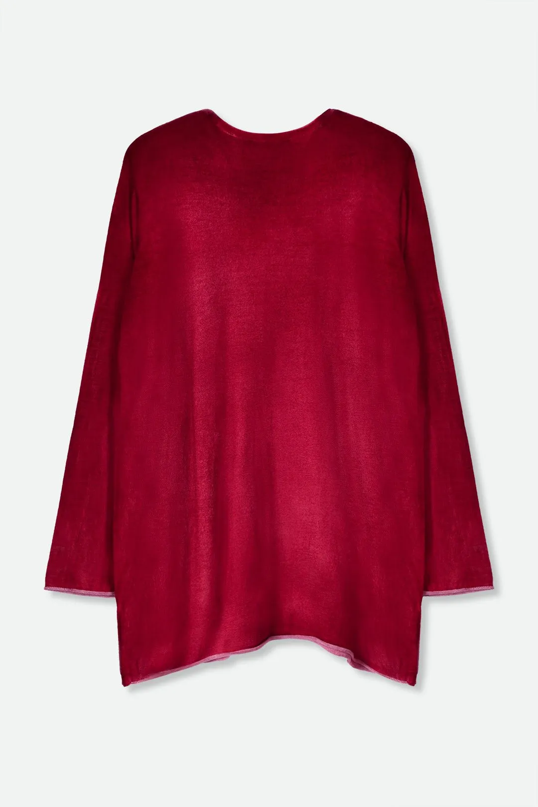 CARISSA RELAXED SWEATER IN HAND-DYED CASHMERE CRIMSON RED