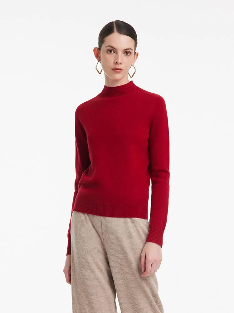 Cashmere Mock Neck Women Sweater