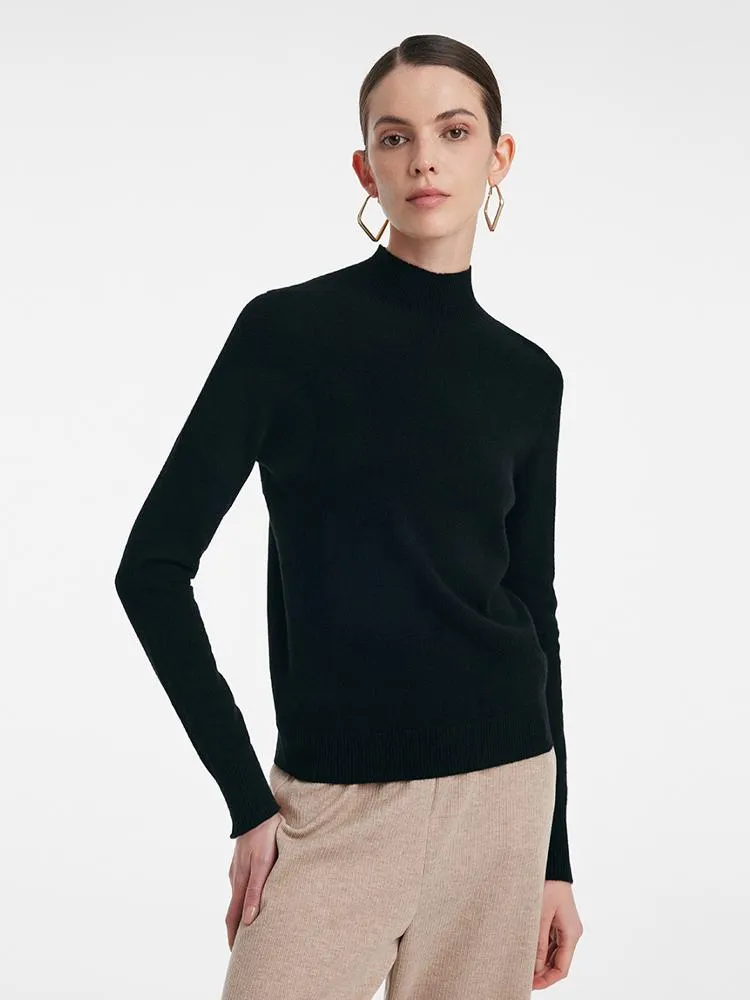 Cashmere Mock Neck Women Sweater