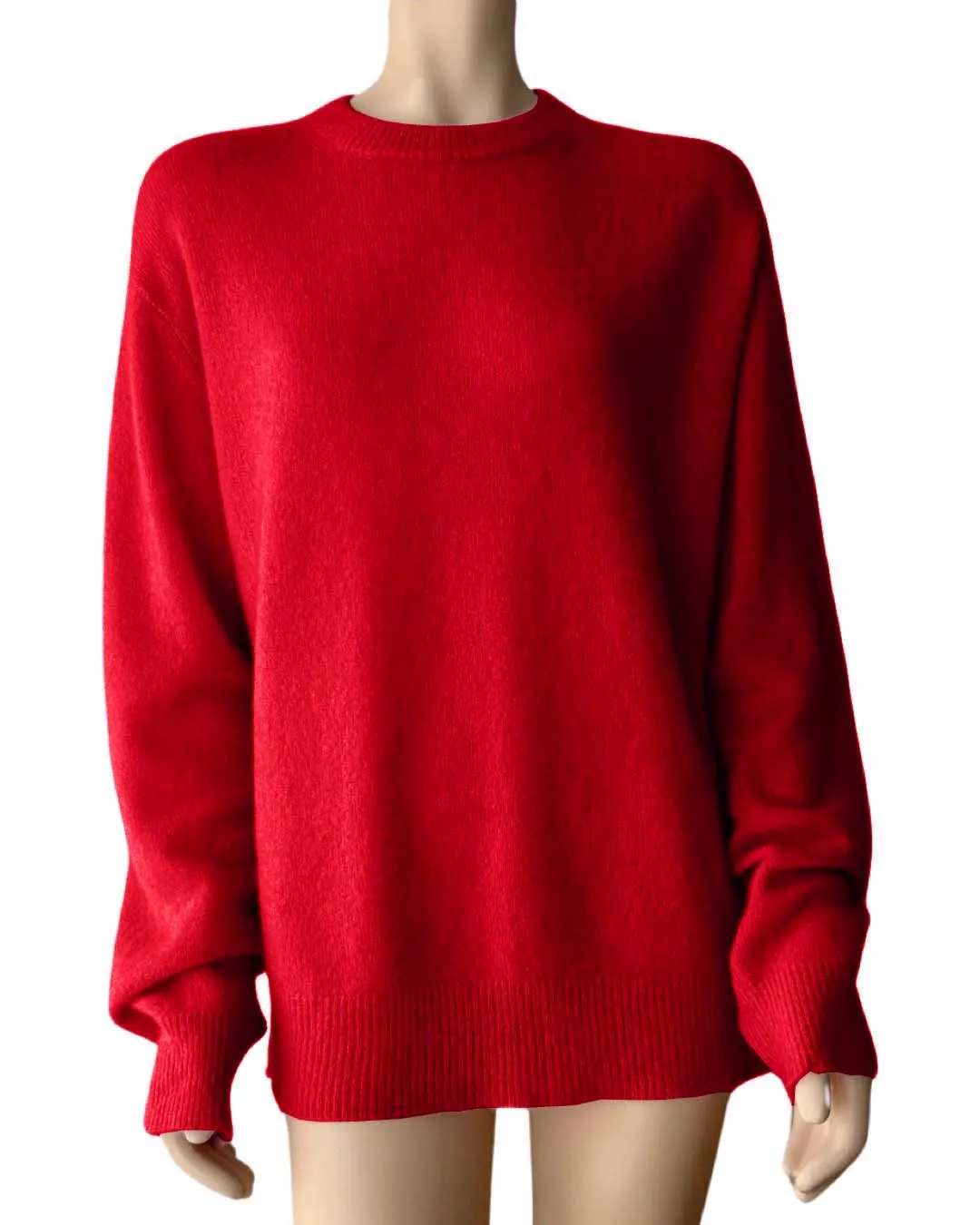 Cloud cashmere and silk essential crew neck sweater in classic red