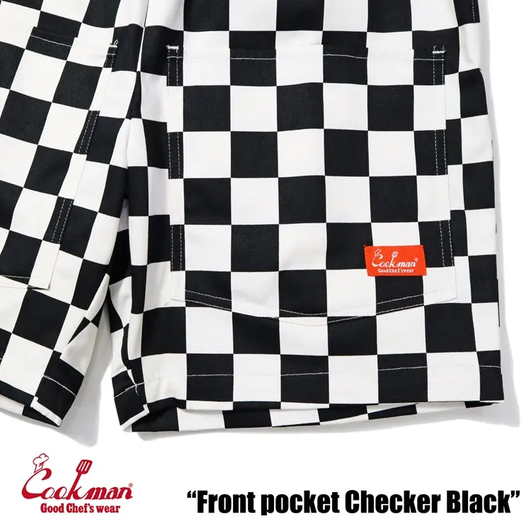 Cookman Chef Short Pants Front Pocket - Checker : Black