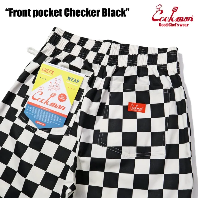 Cookman Chef Short Pants Front Pocket - Checker : Black