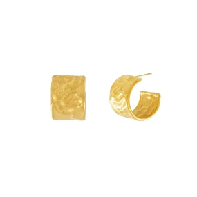 Courage Waterproof Organic Statement Hoop Earring 18K Gold Plating