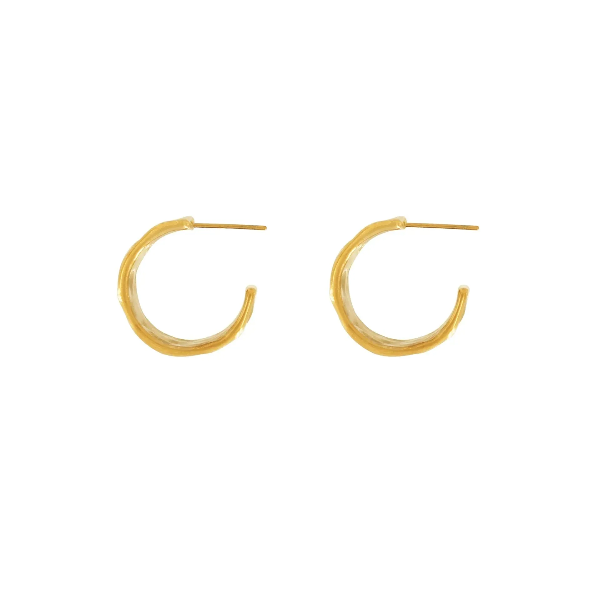 Courage Waterproof Organic Statement Hoop Earring 18K Gold Plating