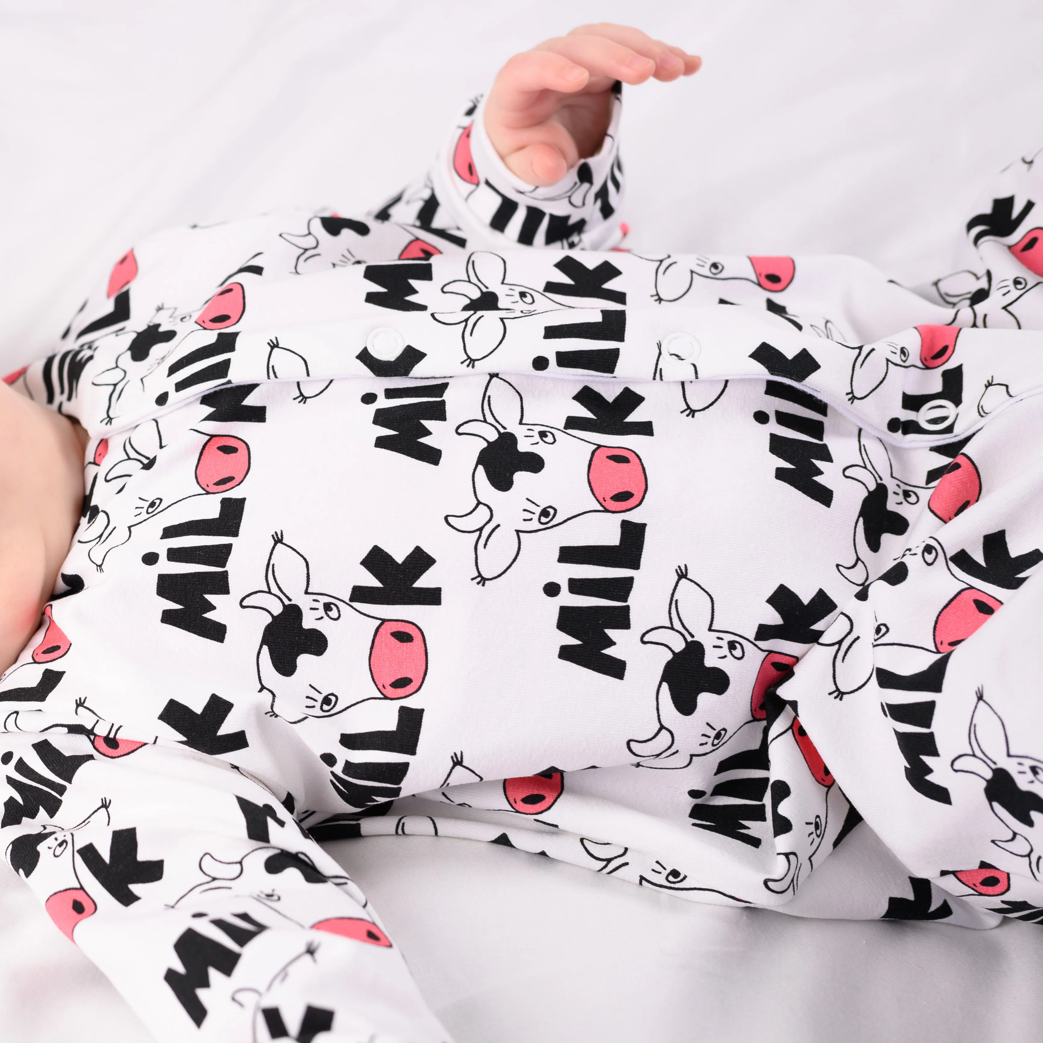 Cows milk print cotton sleepsuit