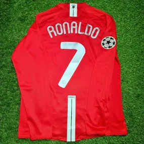 Cristiano Ronaldo Nike Manchester United 2007 2008 UEFA FINAL Home Long Sleeve Jersey Shirt M SKU# 237925-666