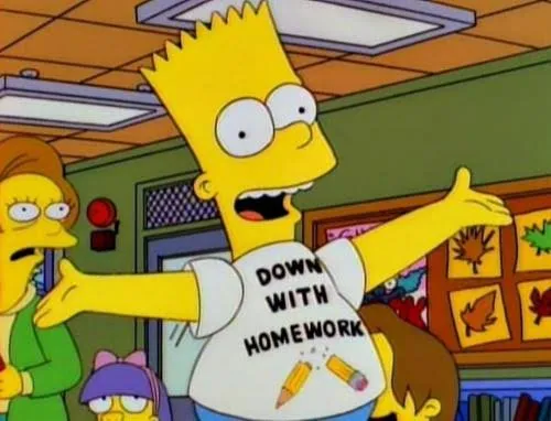 DOWN WITH HOMEWORK: FRONT ONLY