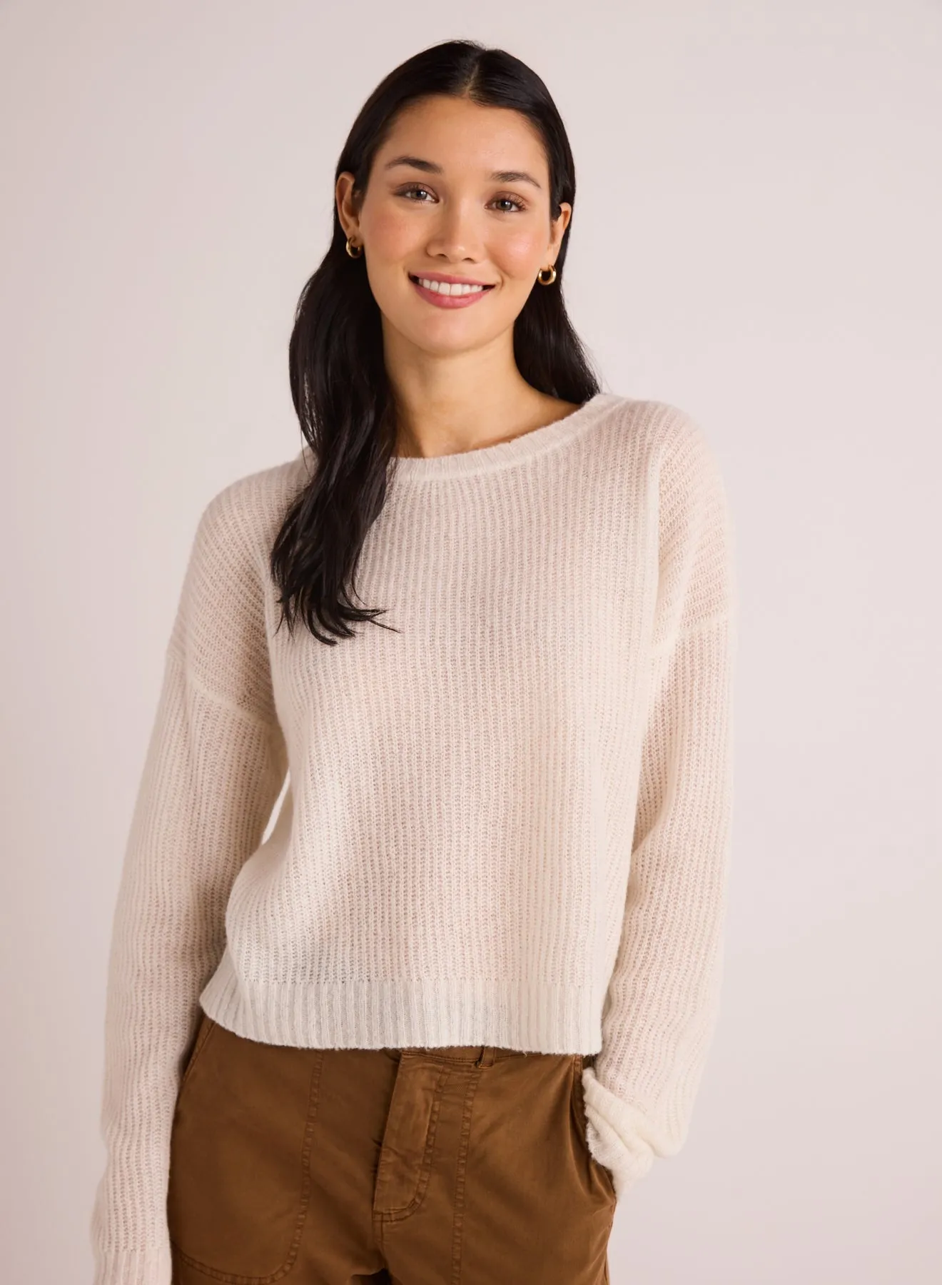 Drop Shoulder Sweater - Winter White