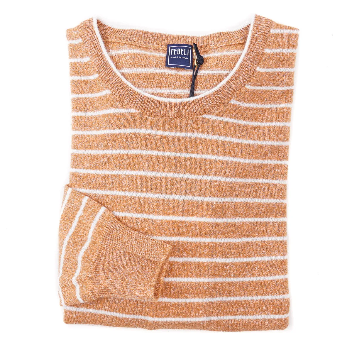 Fedeli Striped Cashmere and Linen Sweater