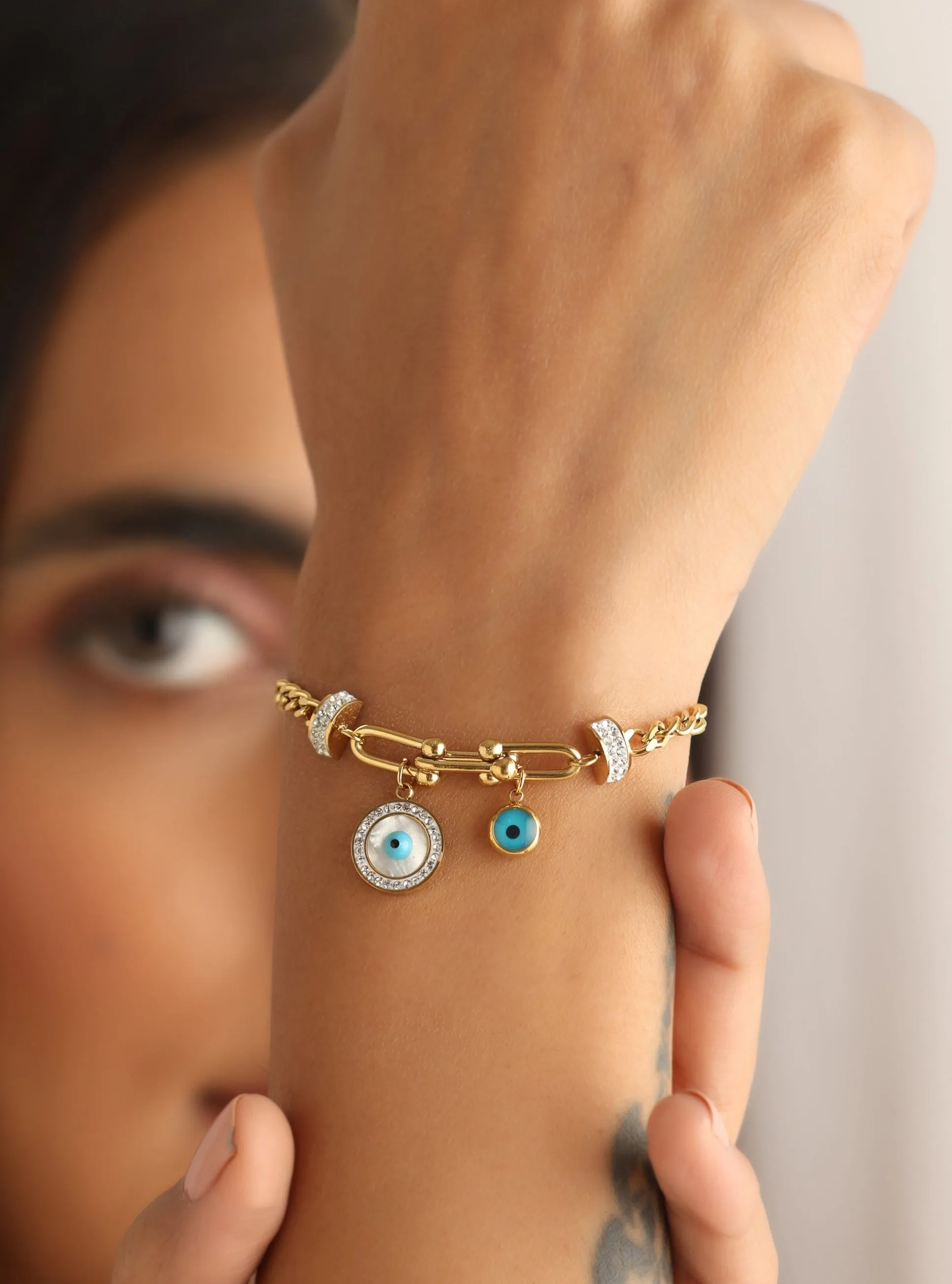 Fida Mother Of Pearl Evil Eye Bracelet