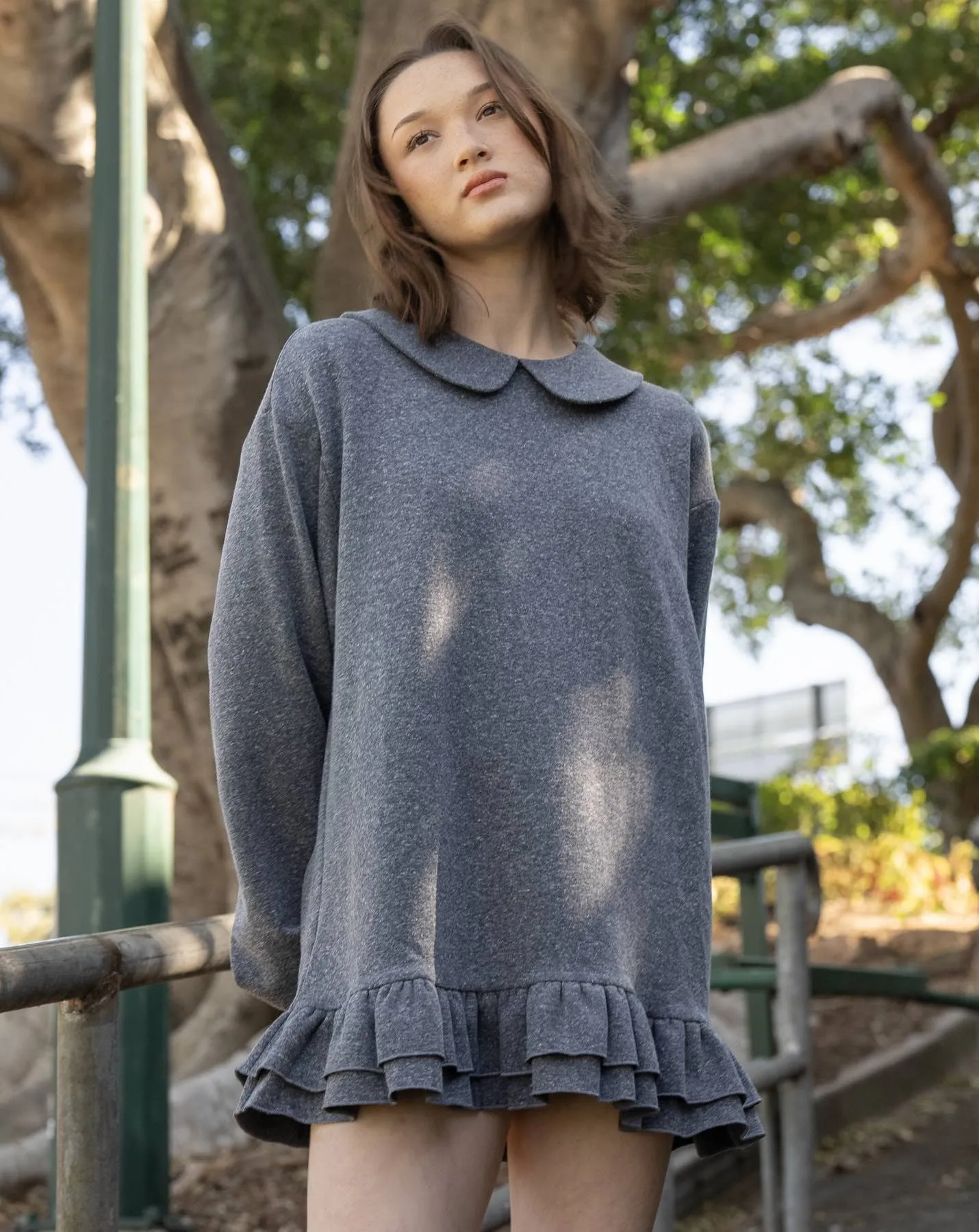 Frill Sweater Dress - Dusk