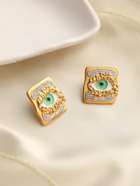 Frosted Evil Eye Earrings