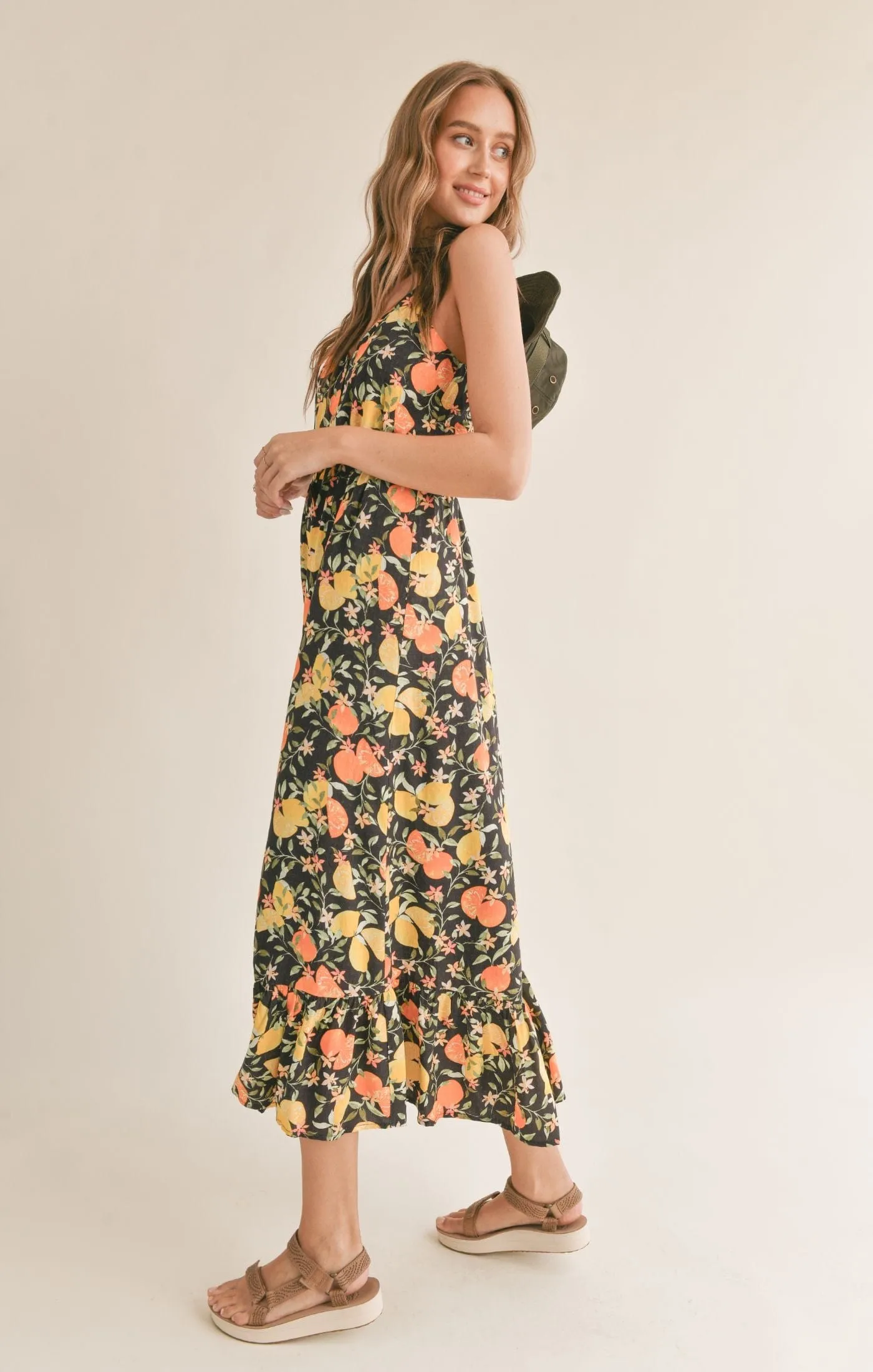 Fruitful Button Down Maxi Dress